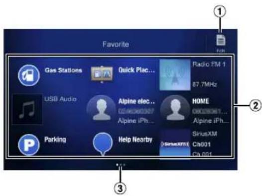 ALPINE X110 - - Favorite screen example - 1