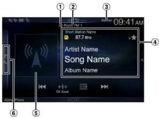 ALPINE X110 - ■ HD Radio main screen example - 1
