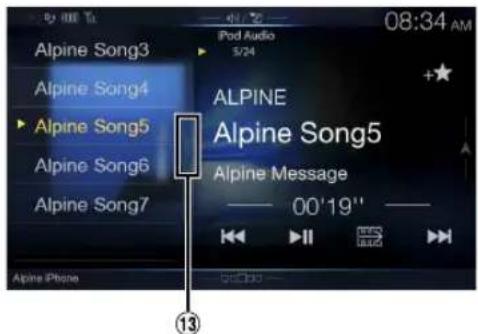 ALPINE X110 - Quick Search mode screen example - 1