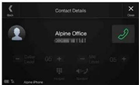 ALPINE X110 - Touch the name of the contact you want to call. - 1