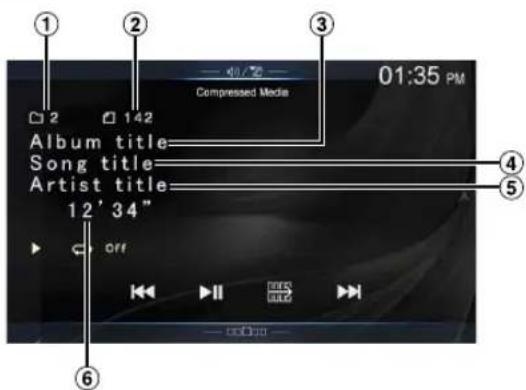 ALPINE X110 - ■ MP3/WMA/AAC main screen example - 1