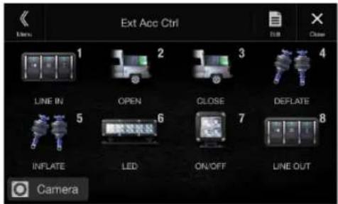 ALPINE X110 - Touch [ ] (Ext Acc Ctrl) in the Menu screen to activate External Accessory screen. - 1