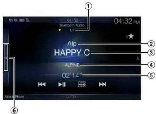 ALPINE X110 - Bluetooth Audio main screen example - 1