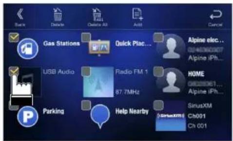 ALPINE X110 - When deleting a selected item - 1