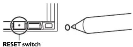 ALPINE X110 - Press the RESET switch with a ballpoint pen or similar pointed object. - 1
