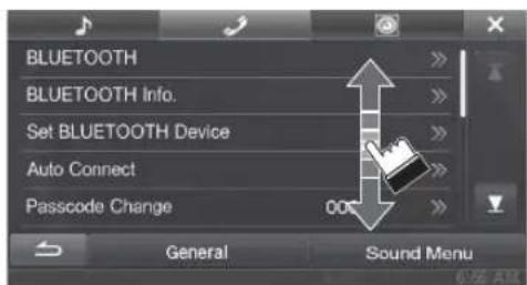 ALPINE INE-W940S - Touch the screen and slide your finger up and down. - 1
