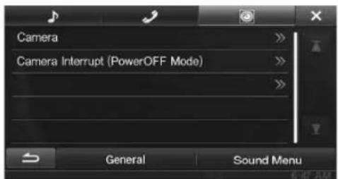 ALPINE INE-W940S - To display the Camera Setup Menu screen: - 1