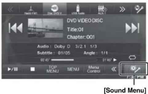 ALPINE INE-W940S - About Sound Menu button - 1