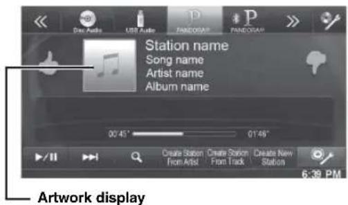 ALPINE INE-W940S - During playback, touch [Artwork display]. - 1