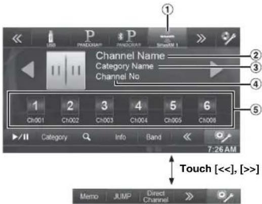 ALPINE INE-W940S - ■ Display example for SiriusXM main screen - 1