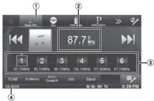 ALPINE INE-W940S - ■ Display example for Radio main screen - 1