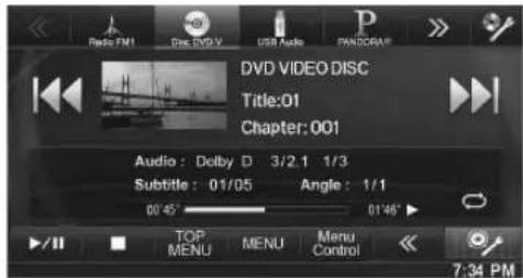 ALPINE INE-W940S - Touch the screen while the DVD playback screen is displayed. - 1