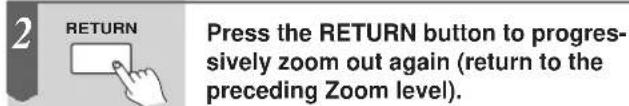 2 RETURN Press the RETURN button to progressively zoom out again (return to the preceding Zoom level).