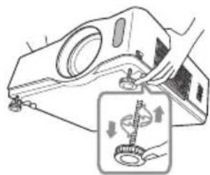 HITACHI CP-X417 - Adjusting the projector's elevator - 3