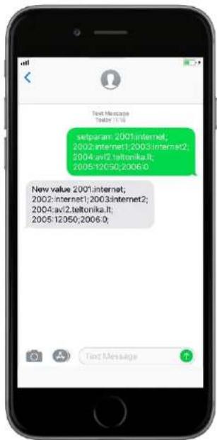 Text Messages Today: 1:18 setparam: 2001.internet, 2002.internet1:2003.internet2, 2004.avi2.teltonika.it; 2005:12:05:2006:0 New value 2001.internet; 2002.internet1:2003.internet2; 2004.avi2.teltonika.it; 2005:12:05:2006:0 Text Message