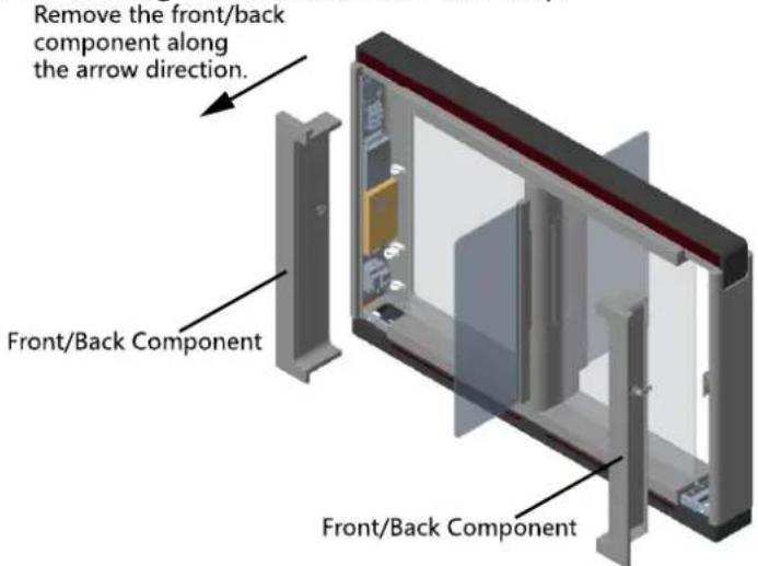 Remove the front/back component along the arrow direction. Front/Back Component Front/Back Component