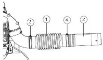 Technical diagram of a mechanical or electrical component with numbered parts labeled 1 to 4