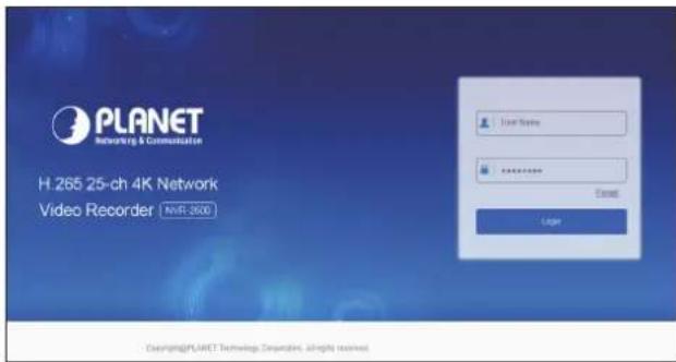 PLANET Networking & Communication H.265 25-ch 4K Network Video Recorder NVR-3600 Line Name ******** Email Login Copyright@PLANET Technology Descriptions, rights reserved.