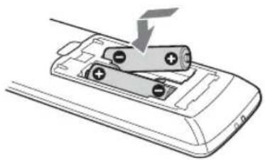 SONY Bravia KLV-37U300A - 1: Inserting batteries into the remote - 1