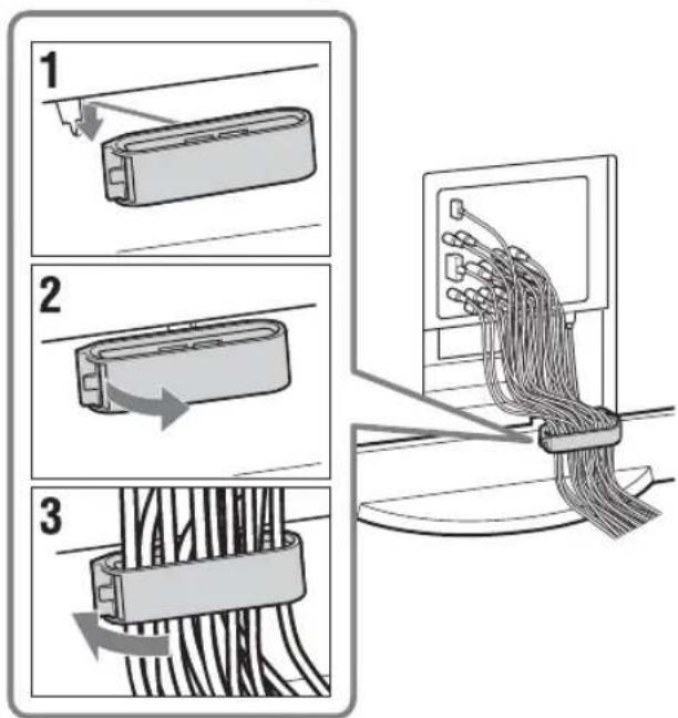 Diagram illustrating cable installation steps with labeled components and wire termination instructions