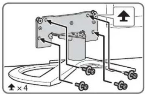 Technical diagram showing mechanical assembly with labeled parts and directional arrows, including a 4x4 scale indicator.