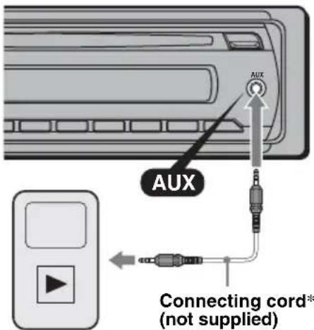 AUX Connecting cord* (not supplied)
