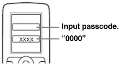 Input passcode. "0000"