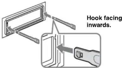 Hook facing inwards.
