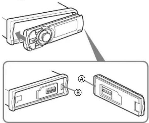 SONY CDX-GT980UI - Colocación del panel frontal - 1