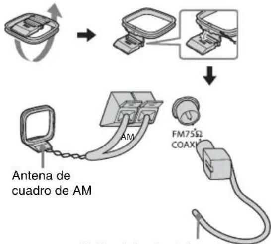 SONY MHC-GNX60 - Conecte las antenas de FM y AM. - 1