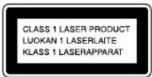 CLASS 1 LASER PRODUCT LUOKAN 1 LASERLAITE KLASS 1 LASERAPPARAT