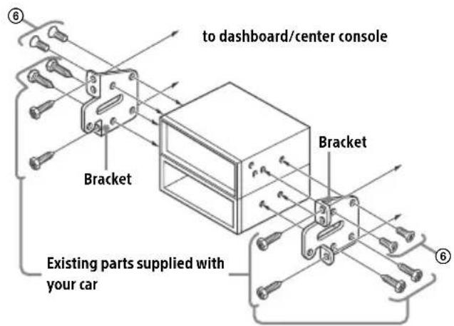 to dashboard/center console Bracket Bracket Existing parts supplied with your car