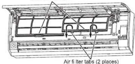 Air fi lter tabs (2 places)