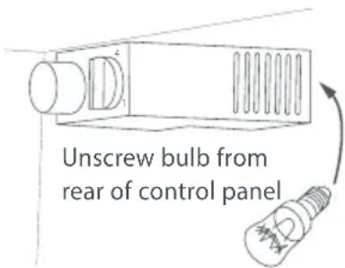 Unscrew bulb from rear of control panel