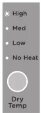 High • Med • Low • No Heat Dry Temp