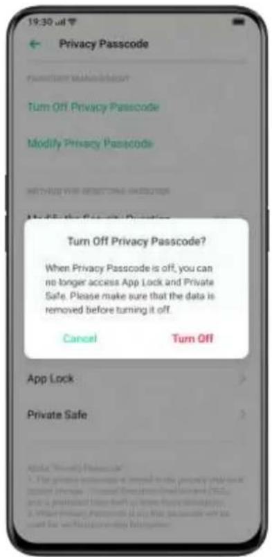 OPPO A12s - Turn off Privacy Passcode - 1