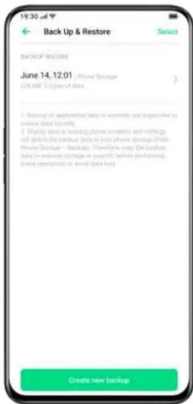 OPPO A12s - Restore Data - 1
