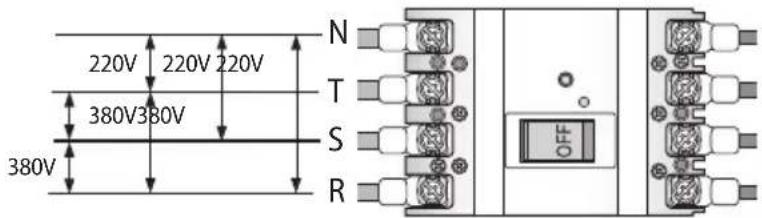 220V 220V 220V 380V380V 380V N T S R OFF