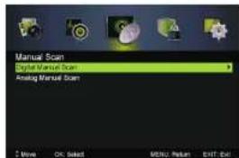 Manual Scan Digital Manual Scan Analog Manual Scan Move OK Select MENU Return EXIT Exit