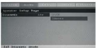Speaker Setup Page Downmix Ate Stereo Set Downmix Mode
