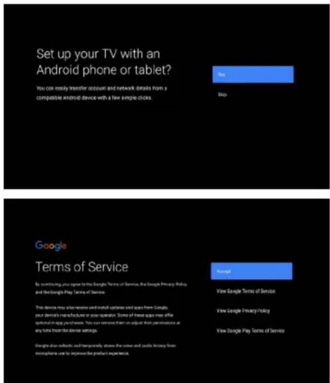 Set up your TV with an Android phone or tablet? You can easily transfer account and network details from a compatible android device with a few simple clicks. File Skip Google Terms of Service By continuing you agree to the Google Terms of Service, the Google Privacy Policy and the Google Play Terms of Service. This device may also remain and install certain and again from Google, your device's manufacturer or your operator. Some of these apps may offer optional in-app purchases. You can remove them or adjust them permission at any time from the device settings. Google show attacks and temporarily steam the video and audio history from macintosh user to improve the product experience. Except View Google Terms of Service View Google Privacy Policy View Google Play Terms of Service