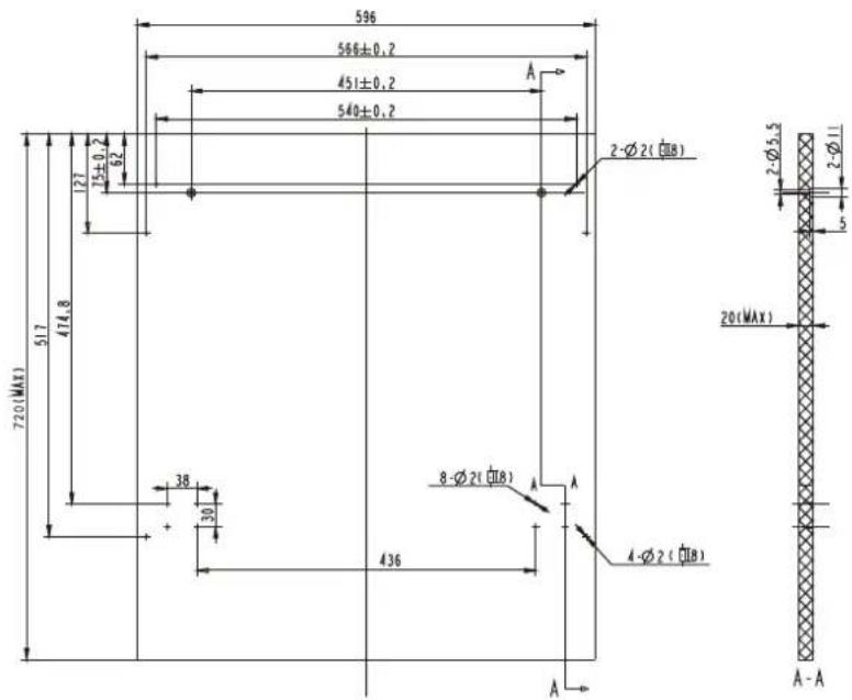 Technika TDX8SS-5 - ● Aesthetic panel's dimensions and installation - 1