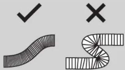 Diagram showing checkmark and cross symbols on a wavy and striped pattern, likely indicating approval or rejection actions.
