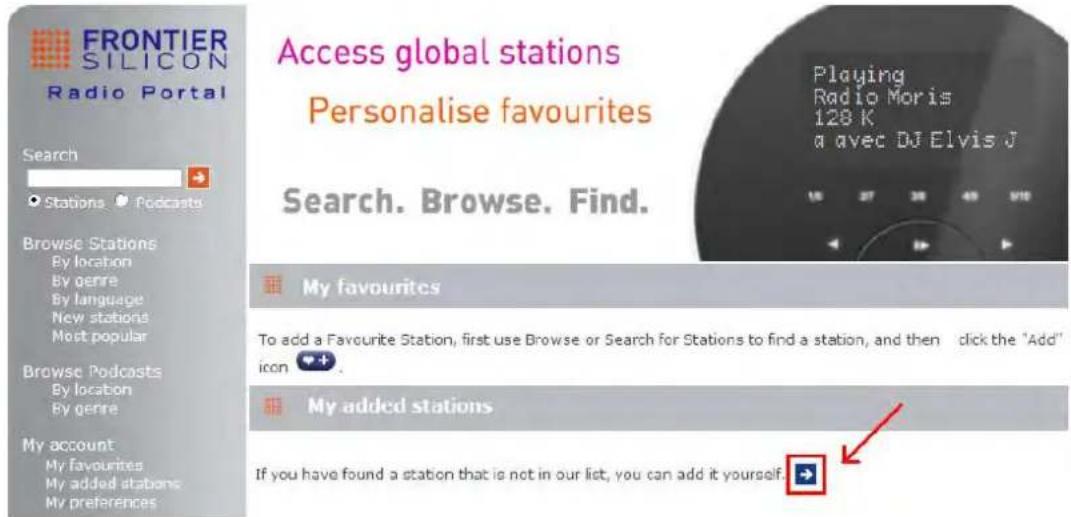 FRONTIER SILICON Radio Portal Search Stations Podcasts Browse Stations By location By genre By language New stations Most popular Browse Podcasts By location By genre My account My favourites My added stations My preferences Access global stations Personalise favourites Search. Browse. Find. Playing Radio Moris 128 K a avec DJ Elvis J My favourites To add a Favourite Station, first use Browse or Search for Stations to find a station, and then click the "Add" icon My added stations If you have found a station that is not in our list, you can add it yourself.