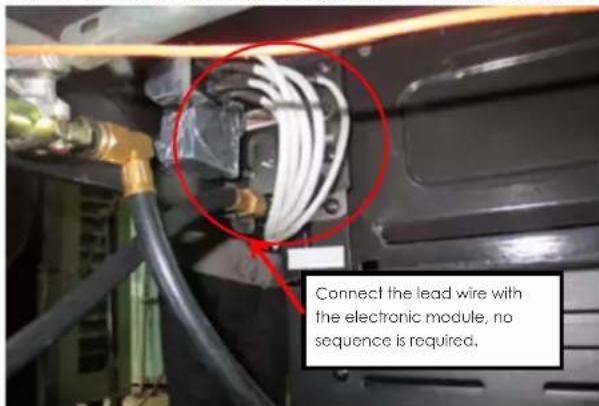 Connect the lead wire with the electronic module, no sequence is required.
