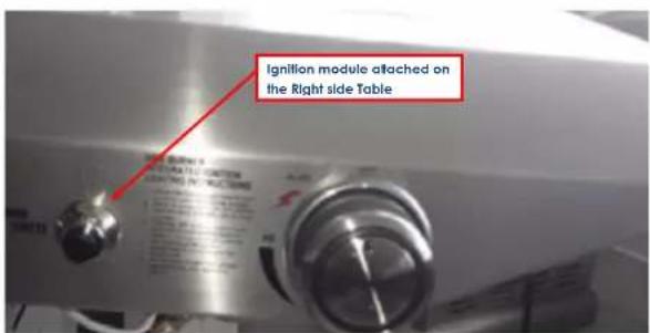 Ignition module attached on the Right side Table