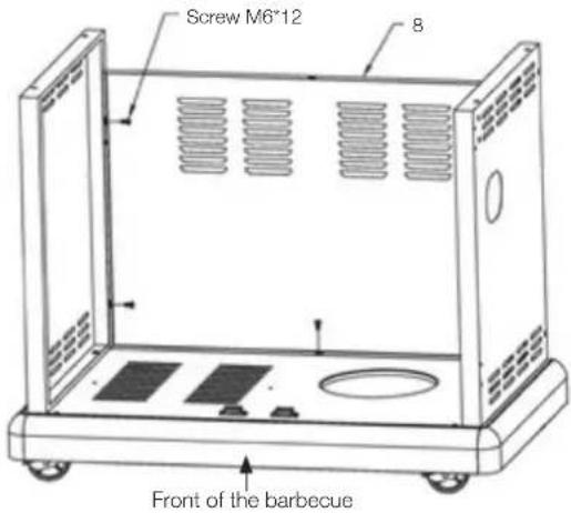 Screw M6*12 8 Front of the barbecue