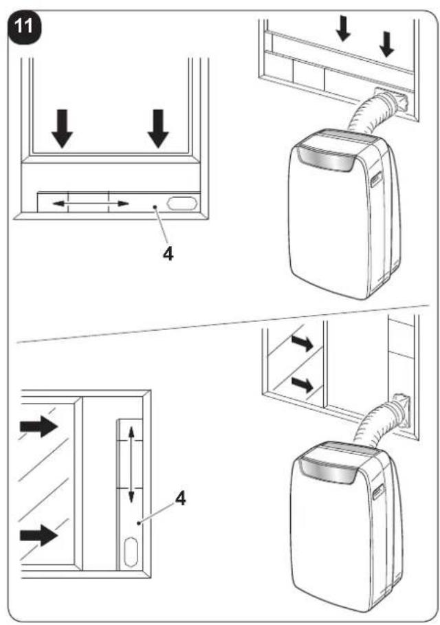 Diagram illustrating airflow or ventilation system steps with labeled components and directional arrows