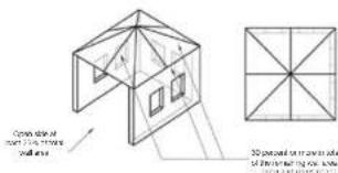 Conventional of the first three rooms and one room 30 percent on the maximum of the building's roof level
