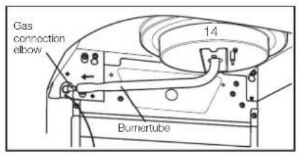 Gas connection elbow 14 Burnertube